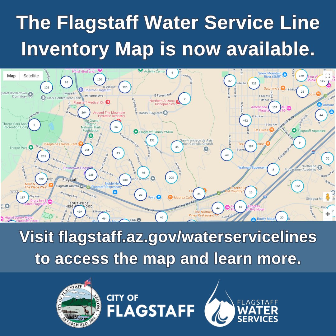 As part of a national directive by <a href="/EPA/">U.S. EPA</a>, the City of Flagstaff Water Services is conducting an inventory of all water service lines within the service area. A map detailing this information is now available to view at flagstaff.az.gov/waterserviceli….