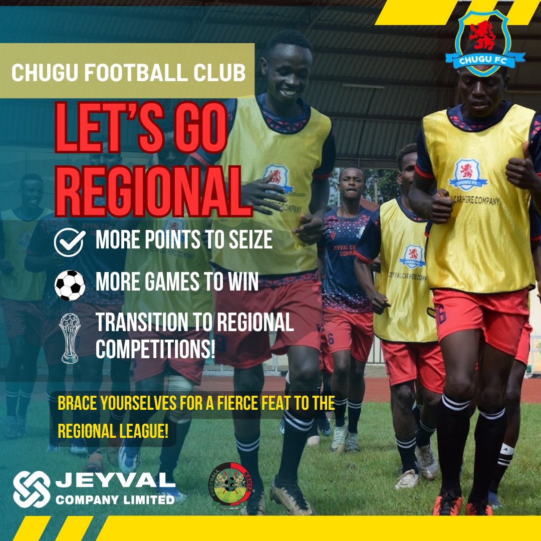 CHUGUFC's tweet photo. Let's go REGIONAL! We have proven ourselves at county level and now it is time to aim for the regional competitions to KPL!
* More Games to Win
* More Points to Score
@Officialfkfpl @ngayafc @CarolRadull @MeruCityFC https://t.co/xyR853ZQaH