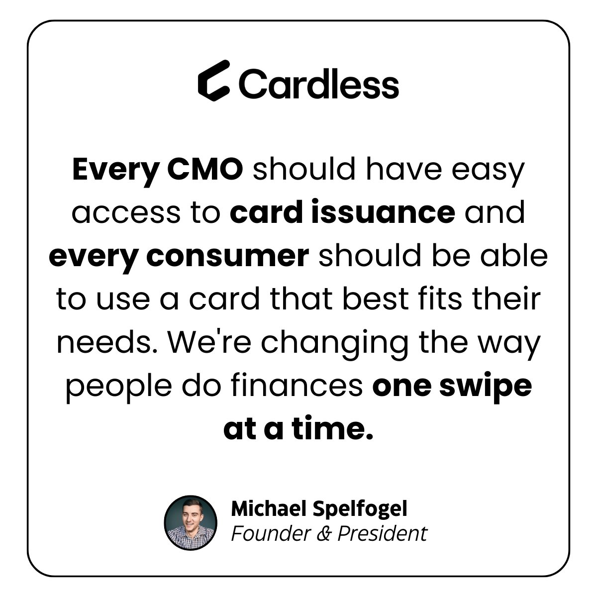 Almost Breaking: Breaking: Cardless raises $30M fundraising round led by <a href="/ActivantCapital/">Activant Capital</a>, with participation from new and existing investors including <a href="/IndustryVC/">Industry Ventures</a>, <a href="/AmexBusiness/">American Express Business</a> Ventures, Mischief, <a href="/Assurant/">Assurant</a> Ventures, Thayer Ventures, <a href="/pearvc/">Pear VC</a> , and <a href="/CommerceVC/">Commerce Ventures</a>.