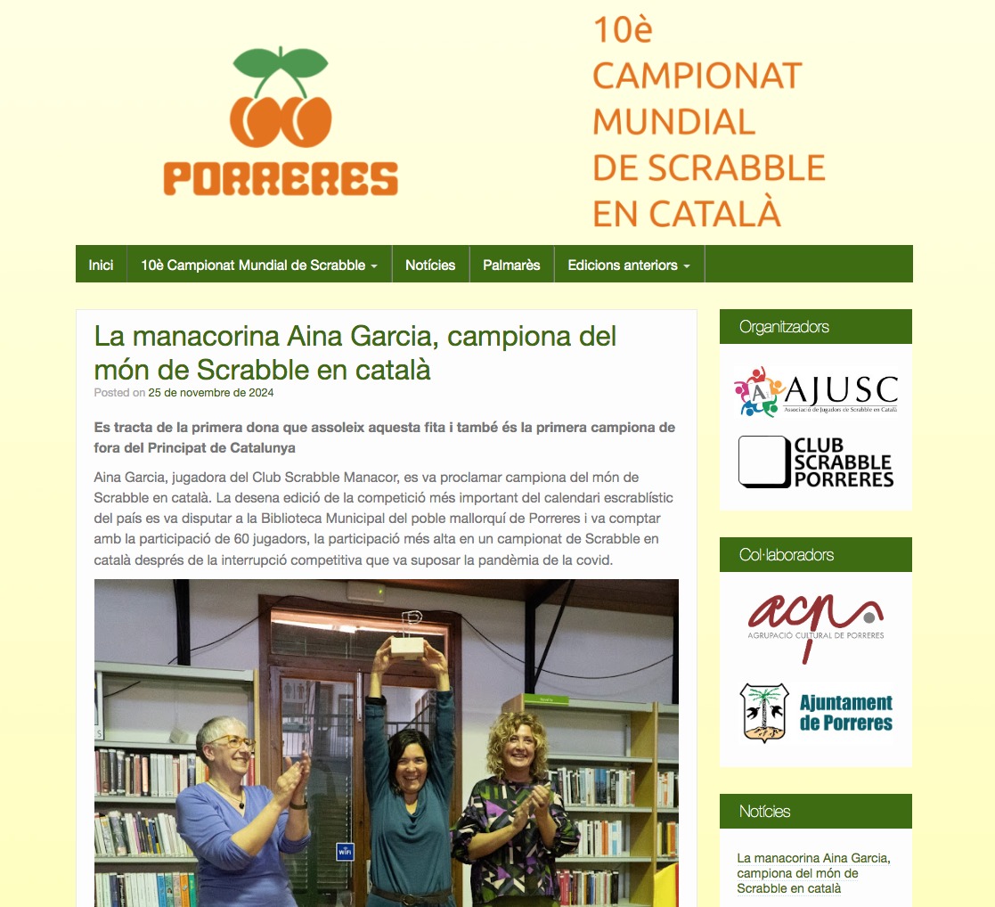 Aina Garcia, nova campiona mundial de Scrabble en català. Tota la crònica, classificacions i resultats al web mundialscrabble.cat
#scrabbleencatalà
#scrabble
#mundialdescrabble