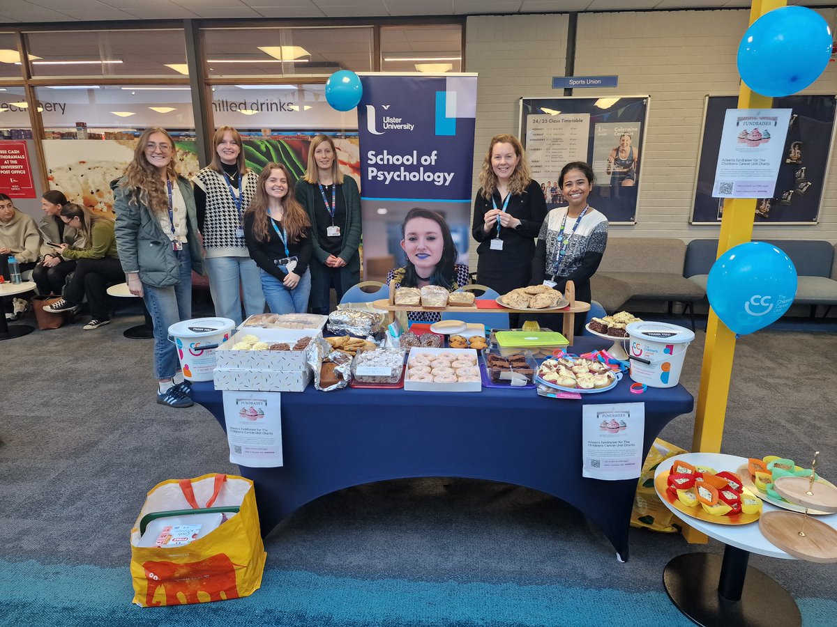 Aileen O'Dwyer (@aileenodwyer1) on Twitter photo Thanks so much to <a href="/UlsterUniPsych/">UlsterUni Psychology</a> for helping organise the bake sale for <a href="/CCUCharity/">Children’s Cancer Unit Charity</a> last Wednesday, and all the incredibly kind people who donated bakes, time and money to it!! It was a fantastic day and raised over £500 in donations. Plus the cakes were delicious.. Thanks so much to <a href="/UlsterUniPsych/">UlsterUni Psychology</a> for helping organise the bake sale for <a href="/CCUCharity/">Children’s Cancer Unit Charity</a> last Wednesday, and all the incredibly kind people who donated bakes, time and money to it!! It was a fantastic day and raised over £500 in donations. Plus the cakes were delicious..