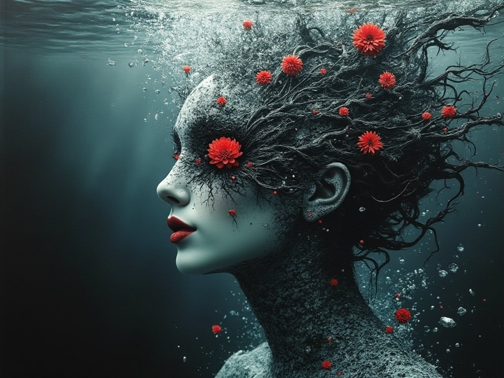 MikeRandomArt's tweet photo. ▫️⚫⚪🔴▫️
🔹transforming beauty🔹
#AIart #redblackwhite #redwithbandw https://t.co/P0S3fa5R2W