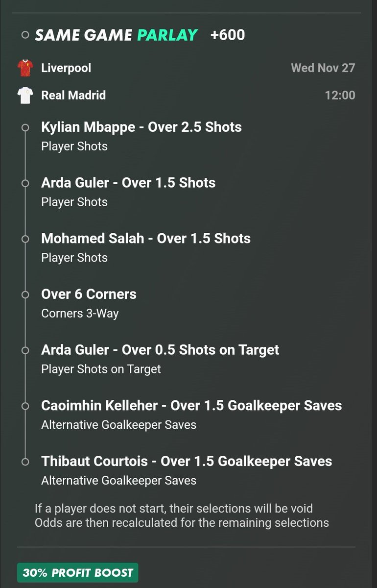 Parlay2tail's tweet image. Quick put 600+ parlay
Game starts at 12
Real Madrid vs Liverpool FC
👇👇👇👇