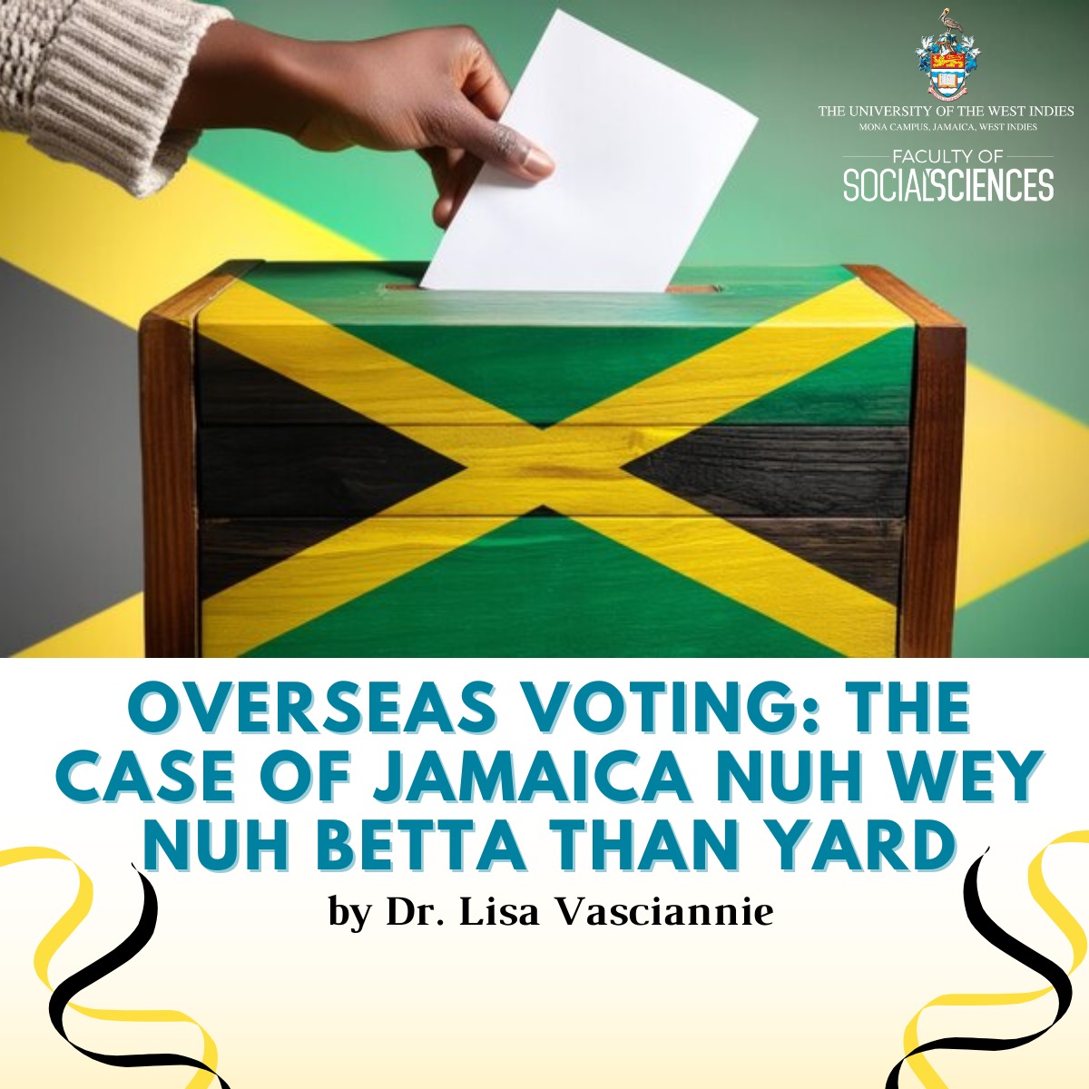 Dr. Lisa Vasciannie's latest paper examines the potential of granting Jamaicans living overseas the right to vote in national elections. With a large diaspora, this change could significantly impact democratic participation in Jamaica.

revistas.uexternado.edu.co/index.php/oper…