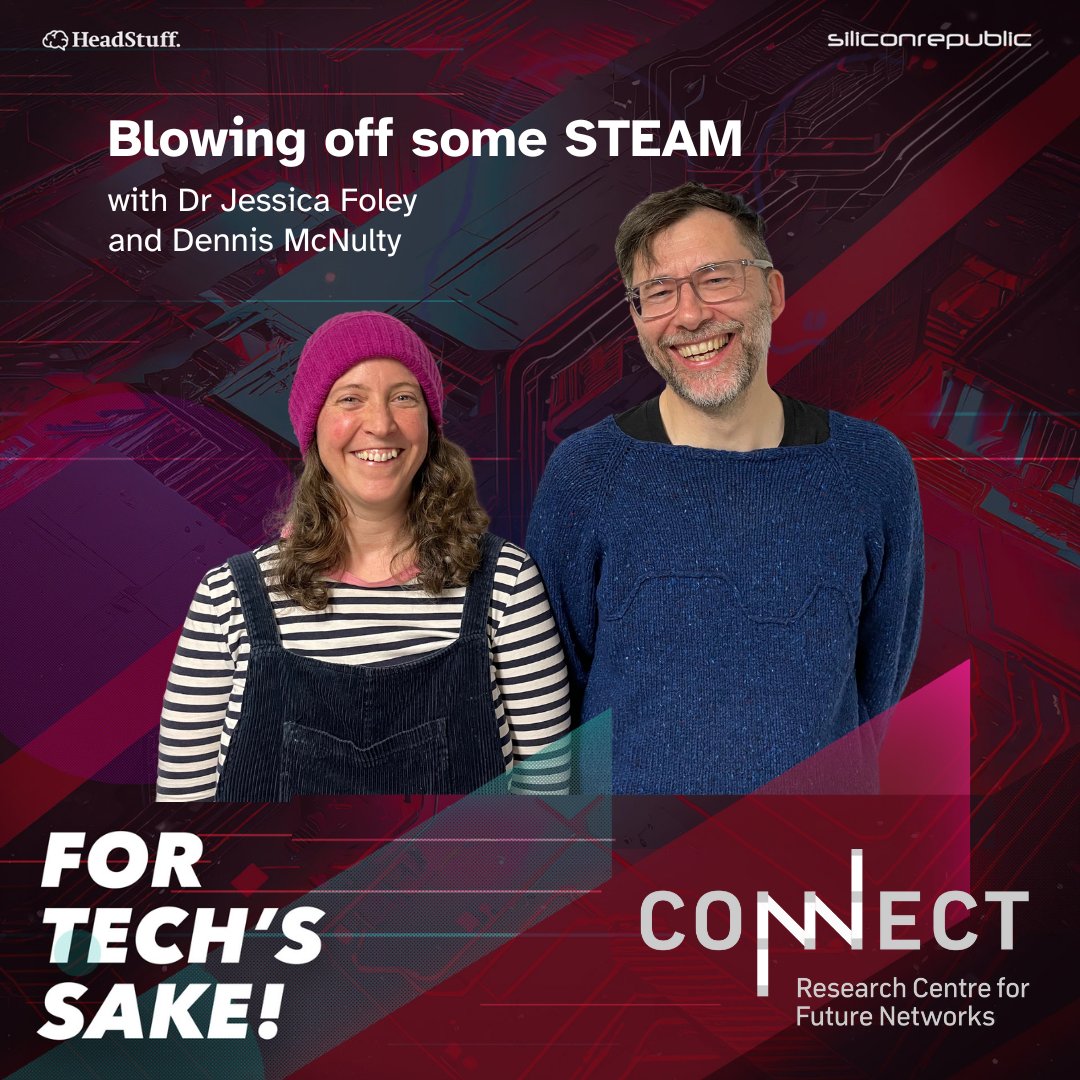 For Tech's Sake (@fortechssakepod) on Twitter photo New episode! ♨️
From cross-stitching your research proposals to diagramming the quantum internet, <a href="/JessicaDFoley/">Jessica Foley</a> and <a href="/TTOPOLOGY_/">Dennis McNulty</a> demonstrate the many ways that art and science can intersect <a href="/connect_ie/">CONNECT Centre</a>.
Listen here: pod.fo/e/2880b3 New episode! ♨️
From cross-stitching your research proposals to diagramming the quantum internet, <a href="/JessicaDFoley/">Jessica Foley</a> and <a href="/TTOPOLOGY_/">Dennis McNulty</a> demonstrate the many ways that art and science can intersect <a href="/connect_ie/">CONNECT Centre</a>.
Listen here: pod.fo/e/2880b3