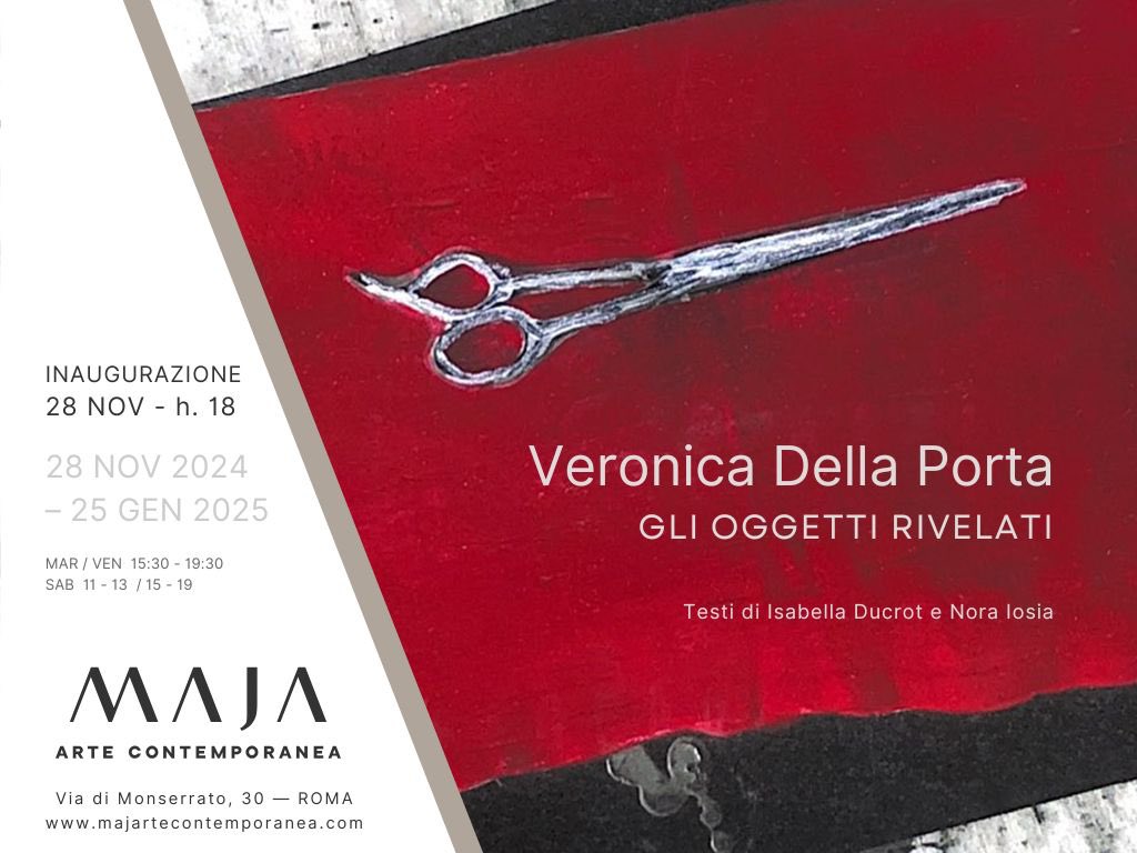 MAC_Gallery's tweet photo. Veronica Della Porta
“GLI OGGETTI RIVELATI”
Inaugura Giovedì 28 novembre 2024, ore 18
Testi di Isabella Ducrot e Nora Iosia

In mostra 30 opere inedite, in cui gli strumenti dell'atelier dell'artista diventano protagonisti di una nuova dimensione estetica.

#veronicadellaporta https://t.co/lNUxNkEVgc