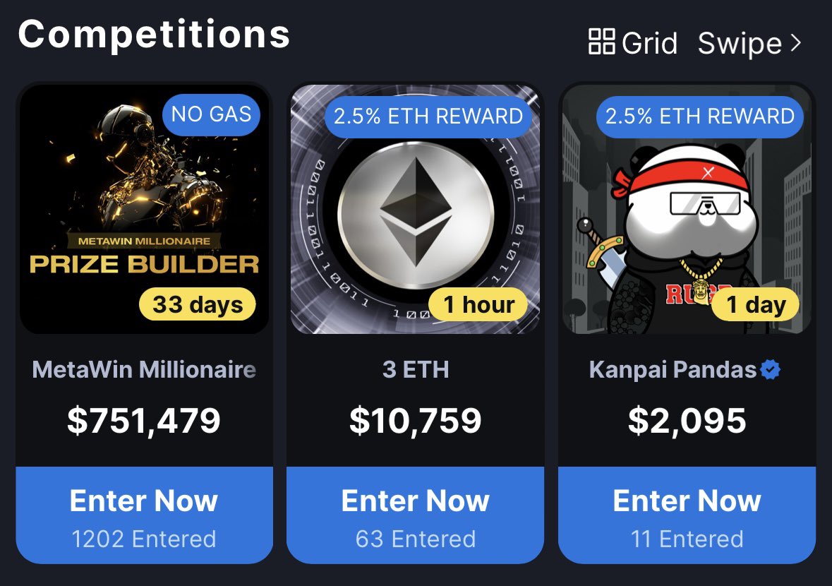 33 days until the MetaWin Millionaire draws &amp; it’s ALREADY valued at over $750,000 🤯

Let’s GIVEAWAY $250 in $ETH to be shared by 2 people! Comment your prediction of the Millionaire’s value at draw below! 👇
