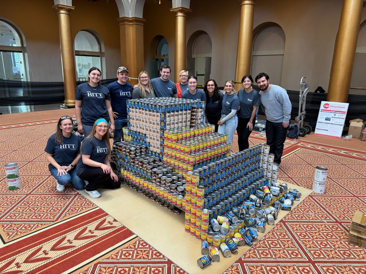 HITTContracting's tweet photo. Proud to join #CANstructionDC at the @BuildingMuseum! Partnering with sshape, our team built a bulldozer from cans to crush hunger. 🥫🚜 https://t.co/Mxjz7OQcA1