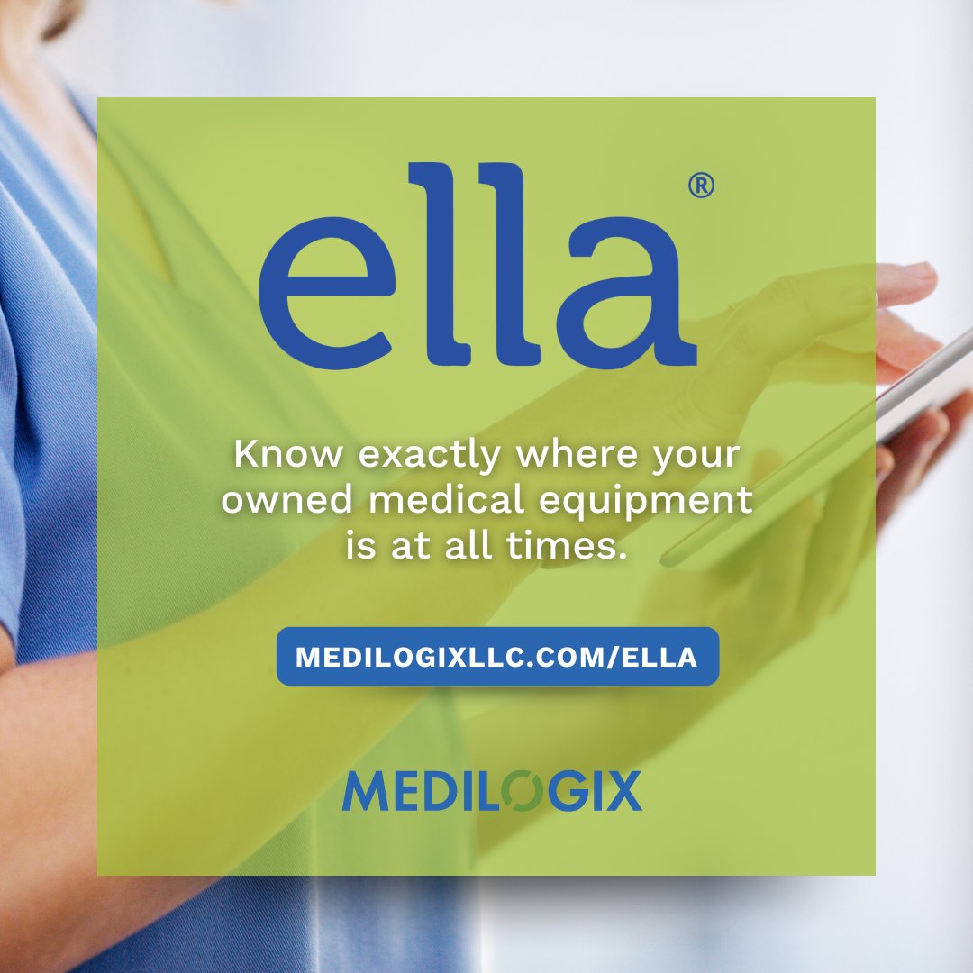 MediLogixLLC's tweet photo. Take control of your facility’s medical equipment with #EllabyMEDILOGIX!

✔️ Only rent when necessary 
✔️ Enhance visibility of facility-owned equipment
✔️ Enable informed purchasing decisions

Find out how Ella® can revolutionize your operations today at https://t.co/zCpilFtzmZ https://t.co/cac9SrQGFD