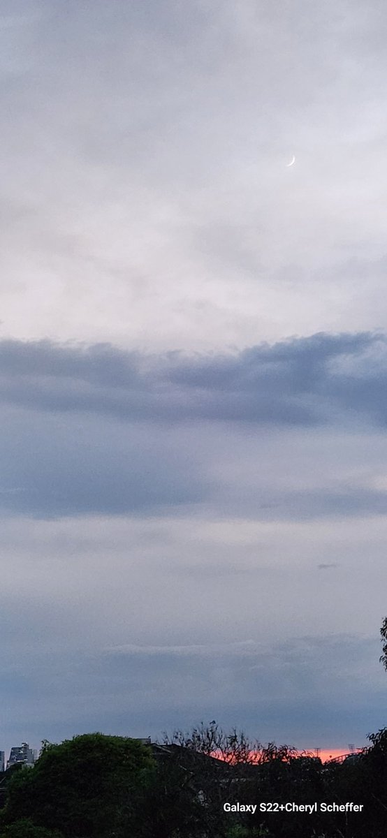 CherScheff's tweet image. Thursday Waning Crescent Moon rising 
Fading in early morning grey clouds ☁️☔️
#Sydneyweather