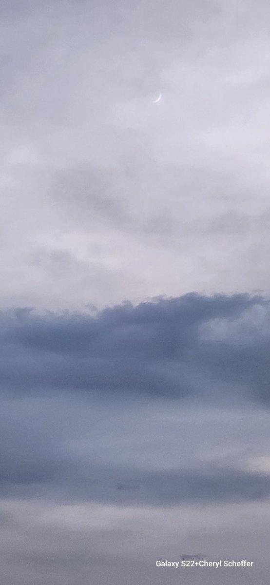 CherScheff's tweet image. Thursday Waning Crescent Moon rising 
Fading in early morning grey clouds ☁️☔️
#Sydneyweather