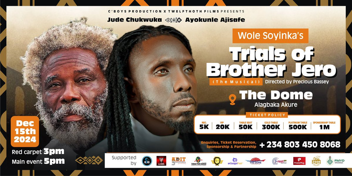 ayokunleajisafe's tweet photo. This Stage Musical will be filled with fun, comedy, and music. Staring the Legendary @chukwukajude65 @ajii1201 and a host of other performers. Directed by Precious Bassey. 
Don’t miss it https://t.co/N3Pf0uSLnf