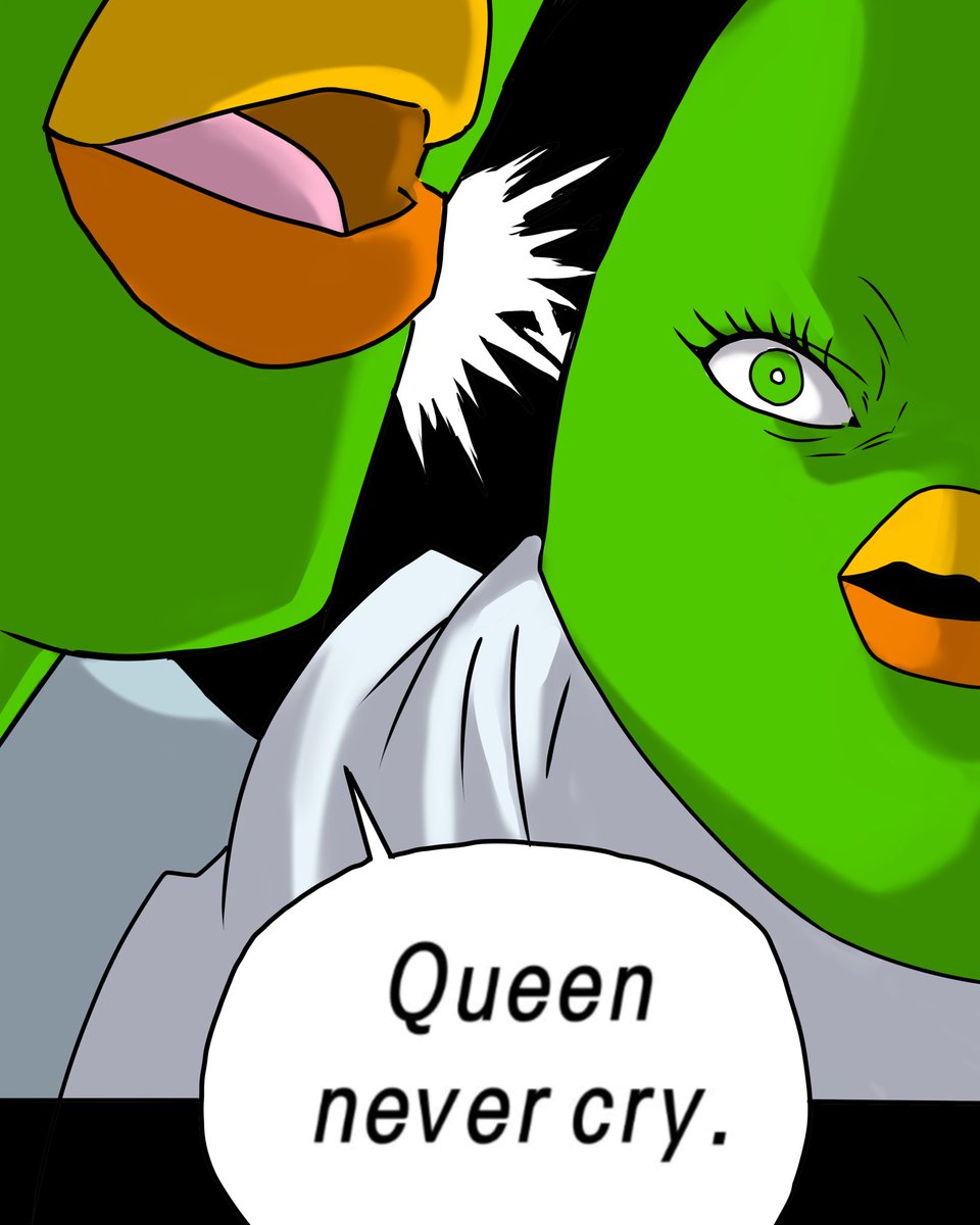 duolingo's tweet image. queen never cry (multilingual edition)