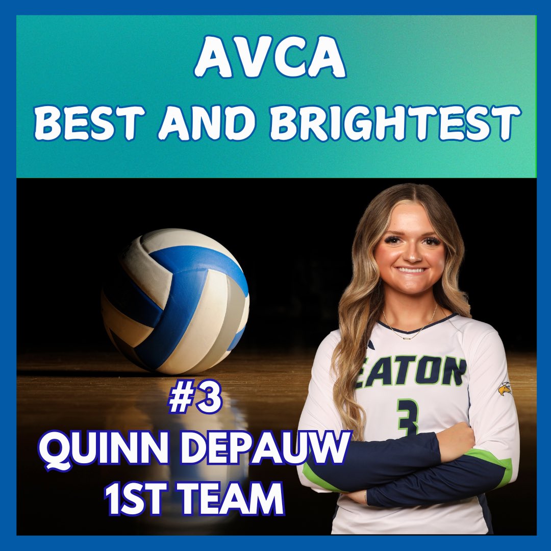 Congratulations Quinn on receiving AVCA Best and Brightest academic honor! 🏐🦅