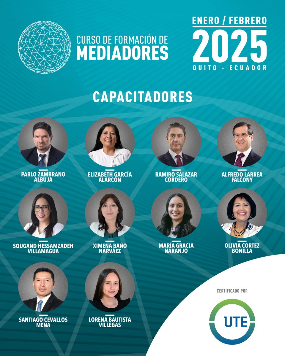 📢 ¡Inscríbete a nuestro Curso de Mediadores, con el aval de la Universidad UTE <a href="/UTEoficial/">Universidad UTE</a> ! 🌟 Aprende con expertos reconocidos y perfecciona tus habilidades en mediación y resolución de conflictos. 💼

Regístrate ahora en el siguiente enlace 👉🏼 ddcacademia.com/CursoMediadore…