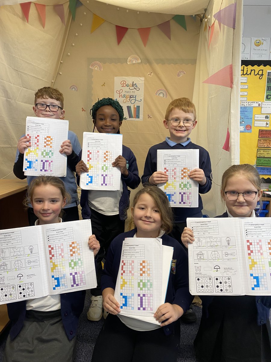 RuskinInfant's tweet photo. Year 2 have had fantastic maths lessons. They looked at lines of symmetry in 2-D shapes and created symmetrical patterns! It was lovely to see the children so passionate about their learning -"this was the best maths lesson!" @LionAcTrust @AaronLionLearn #lovelearning https://t.co/pWZD2o9BHr