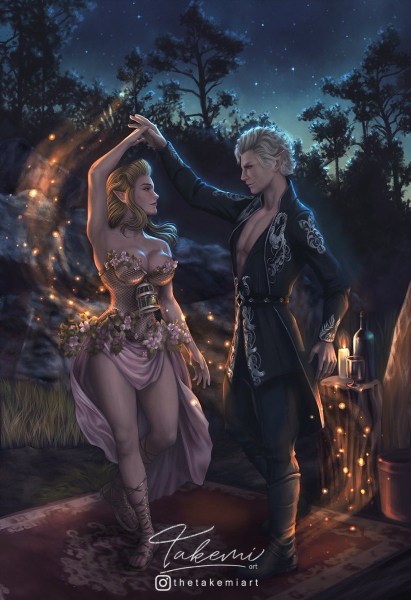 TheTakemi's tweet photo. ** Astarion &amp; Celia ** 
Commission for @CiCiDivine 

Sorry Cici, your commission got double posted, but I think it deserves it!

Thank you for your support!

#BaldursGate3 #BG3 #Astarion #astarionxtav https://t.co/vfm8zpQH2P