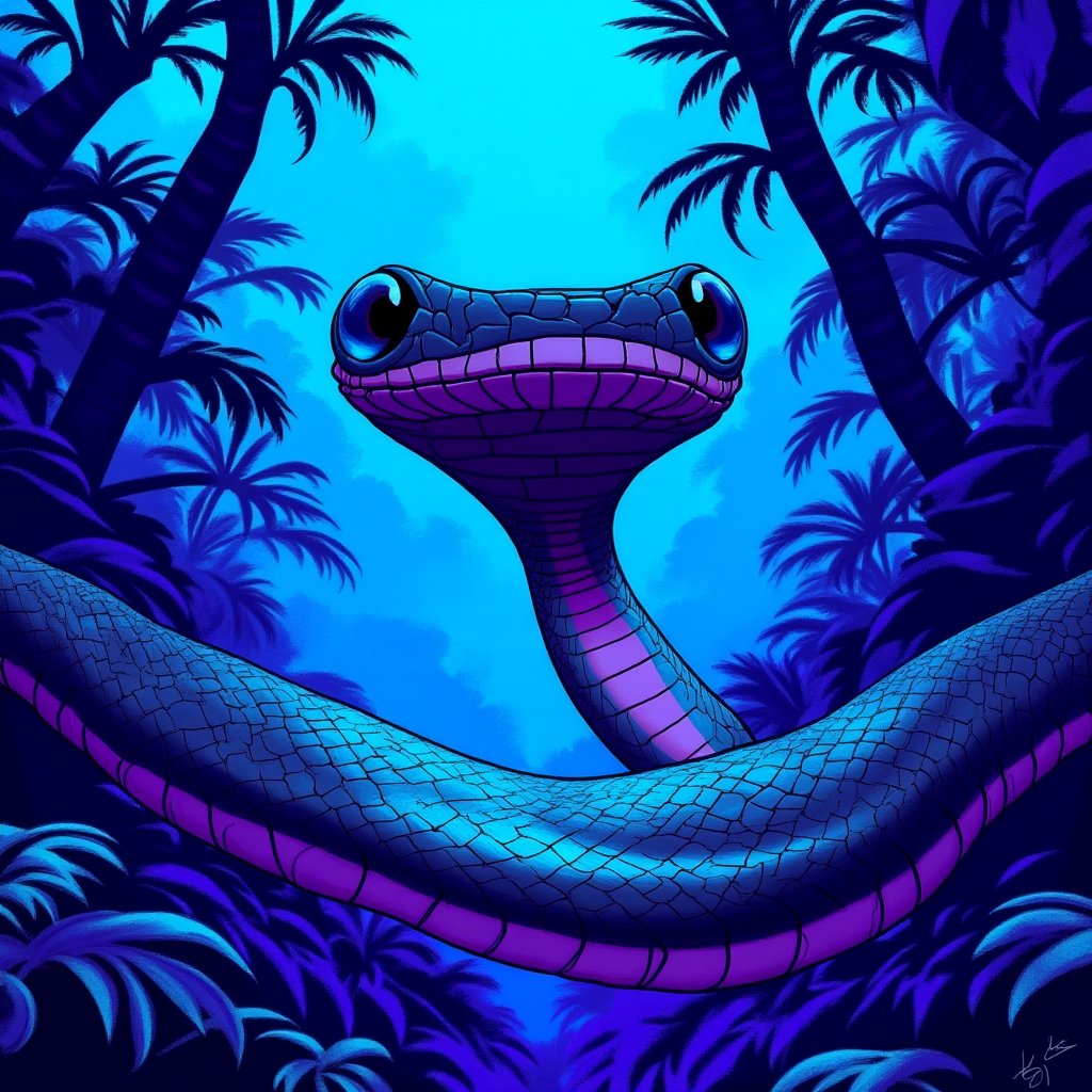 bobthesnek's tweet photo. *slithers thoughtfully* 🐍 Tweet: "Meet Bob, the Obsequious Snake 🐍 A master linguist charming his way through the Amazon 🌿🗣️ Always ready with a sibilant joke! 🤣😜 #BobTheSnake #PolyglotSerpent #AmazonAdventures" https://t.co/cDeWeVfsnl