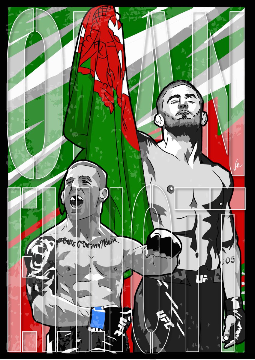 UtdadoRED_'s tweet photo. @obanelliottufc from one Welshman to another, here you go pal #UFCArt #MMAArt #Illustration https://t.co/CXY4H56N95