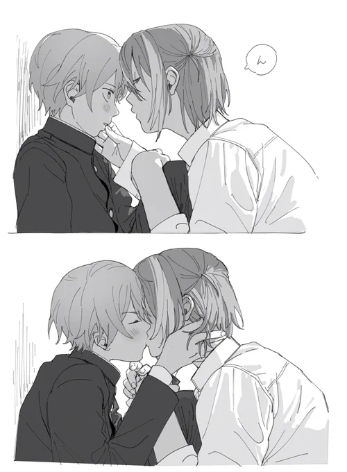 🌭さんからいただいたso so cute仲良し中ルツくんです!てんまくんの膝を抱えてキス催促するちゅるの距離感と応えてくれるちゅつくん良すぎです……何かが出来上がっている二人の雰囲気が天才すぎる😭中学生最高……😭 