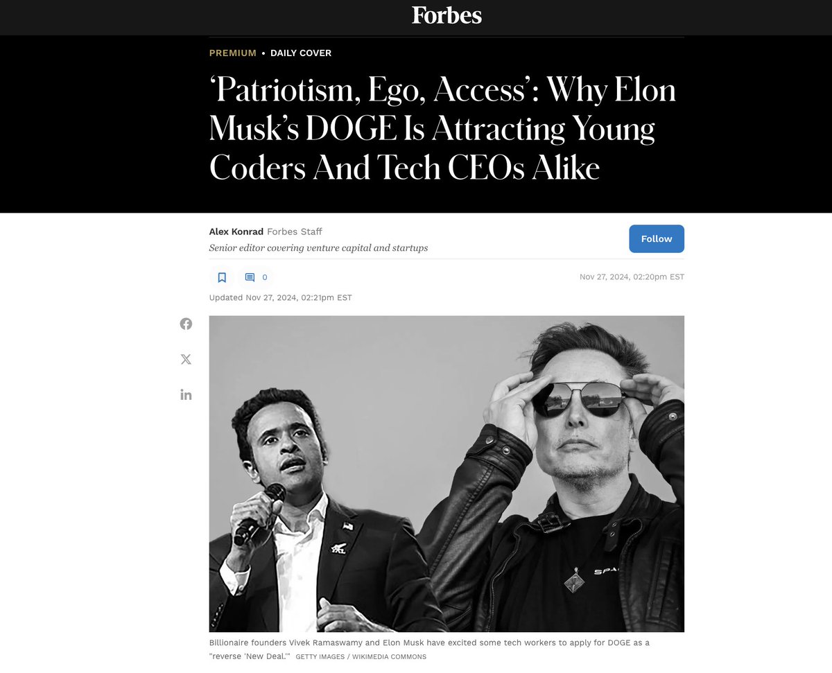 "Patriotism, ego, access." "A reverse 'New Deal.'" "A chance to see change."

I spoke to a few early applicants to DOGE, the incoming agency led by Elon Musk and Vivek Ramaswamy. From CEOs to college coders, they said they're willing to drop everything to move to D.C. full-time.