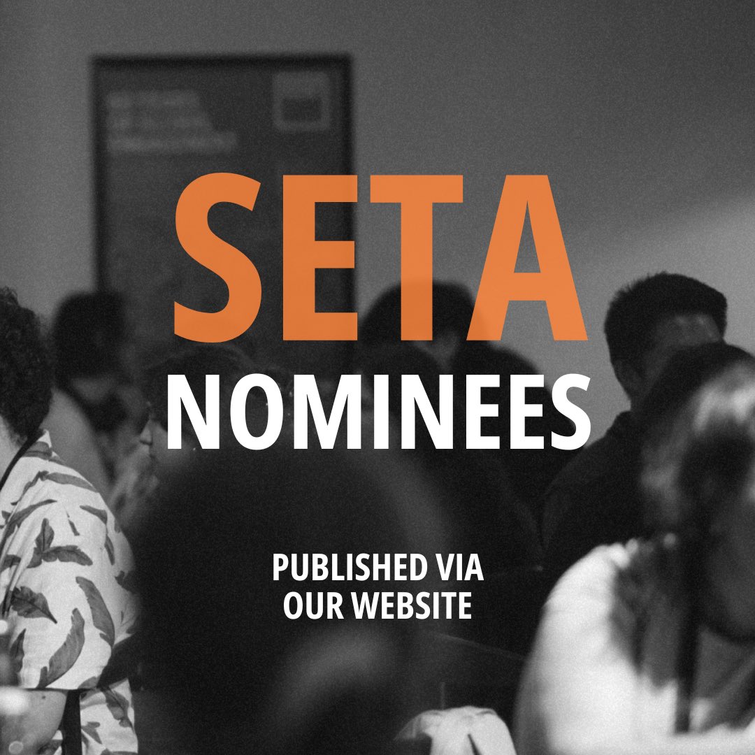 SETA 2024 NOMINEES ✨

We were delighted to receive so many nominations for the Scottish Emerging Theatre Awards - thank you to everyone who celebrated the incredible work being made in Scotland!