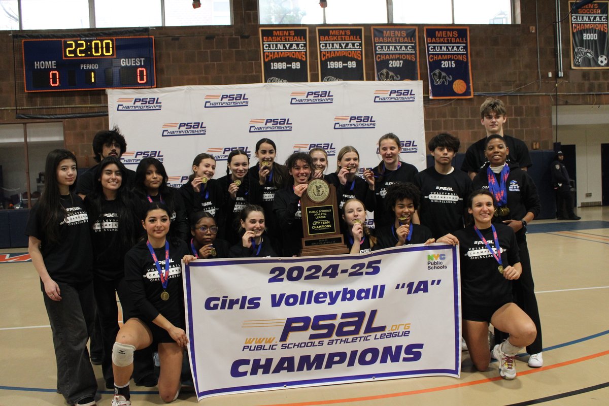 Congratulations to Ms. Crishom and our girls' volleyball team for  an amazing season. They are the  2024-2025 PSAL Girls Volleyball Champions 👏. <a href="/BrooklynNorthHS/">Brooklyn North High Schools</a> @AndradaF_TDEC <a href="/YuetChu_NYCDOE/">Yuet Chu</a>
