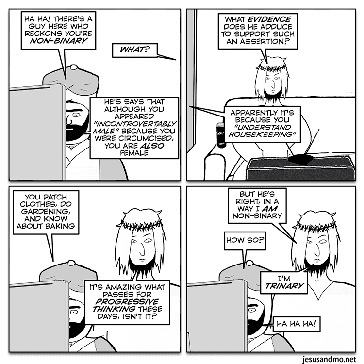 JandMo's tweet image. RT - In today's Jesus &amp;amp; Mo, Jesus comes to terms with his own identity [link in reply]: