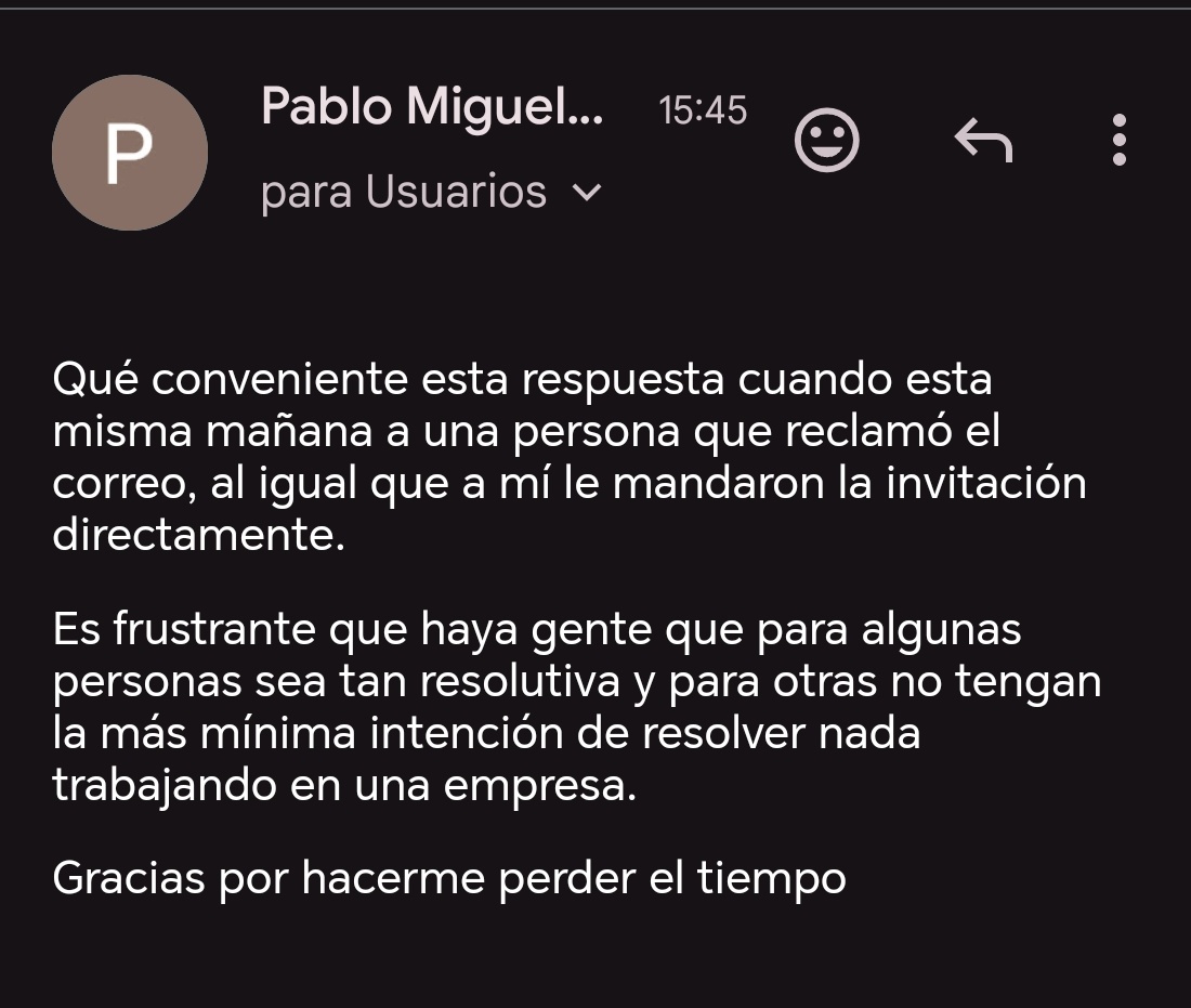 PaulTrack's tweet photo. Revuelto por la rabia mando una repuesta de la que no me siento orgulloso, pero soy humano y me equivoco como todo el mundo. Pero era tal la sensación de que se han "reído" de mi, que he cerrado mi periplo de mails con esta pataleta infantil... https://t.co/gjX96gKebs