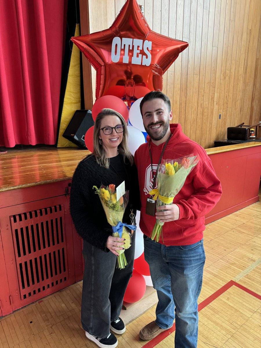 Congratulations to our amazing Educators of the Year.  
Mr. Carl Lawson (Educator of the Year)
Mrs. Samantha Whalen (Educational Services Professional of the Year)
OTES is so fortunate to have you on our team!
#spartanlegacy #otespride