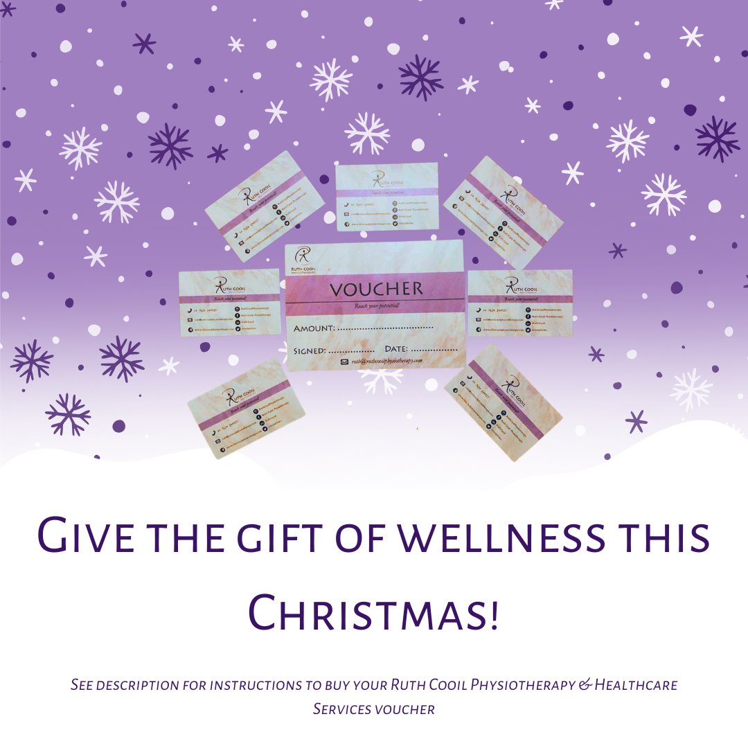 Christmas is just around the corner, treat a loved one to a voucher, choosing one of our wide range of services that suits them.
✔️ Any Service
✔️Any amount
📧 Email me with your address &amp; details for your voucher or pick it up from the clinic!

ruth@ruthcooilphysiotherapy.com