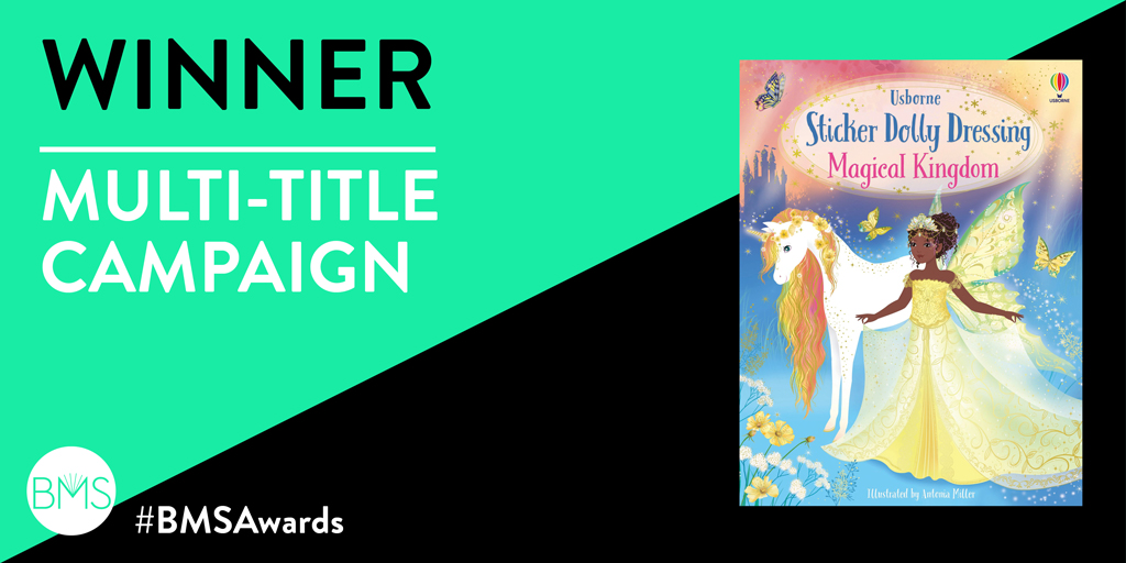 BMSoc's tweet photo. And congratulations to Hayley Shingles at @Usborne, Winner of the Multi-Title Award for a delightful #stickerdollydressing campaign, with our judges remarking that campaign was a delight to read about! #BMSAwards https://t.co/PpcZqecBj0