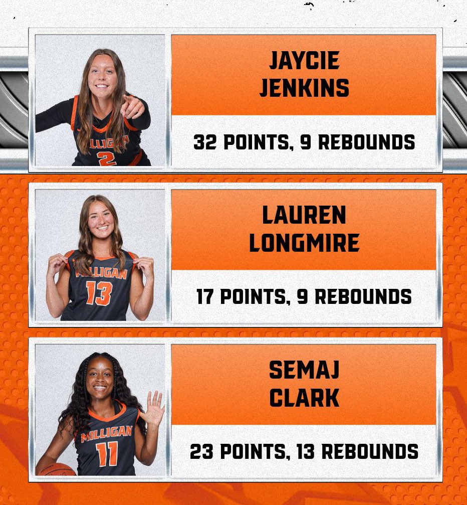 How about this trio!?! 

2 rebounds short of 3 double-doubles.

They also all shot at least 50% overall. 
(Stats from Milligan vs KCU game, 11/26)