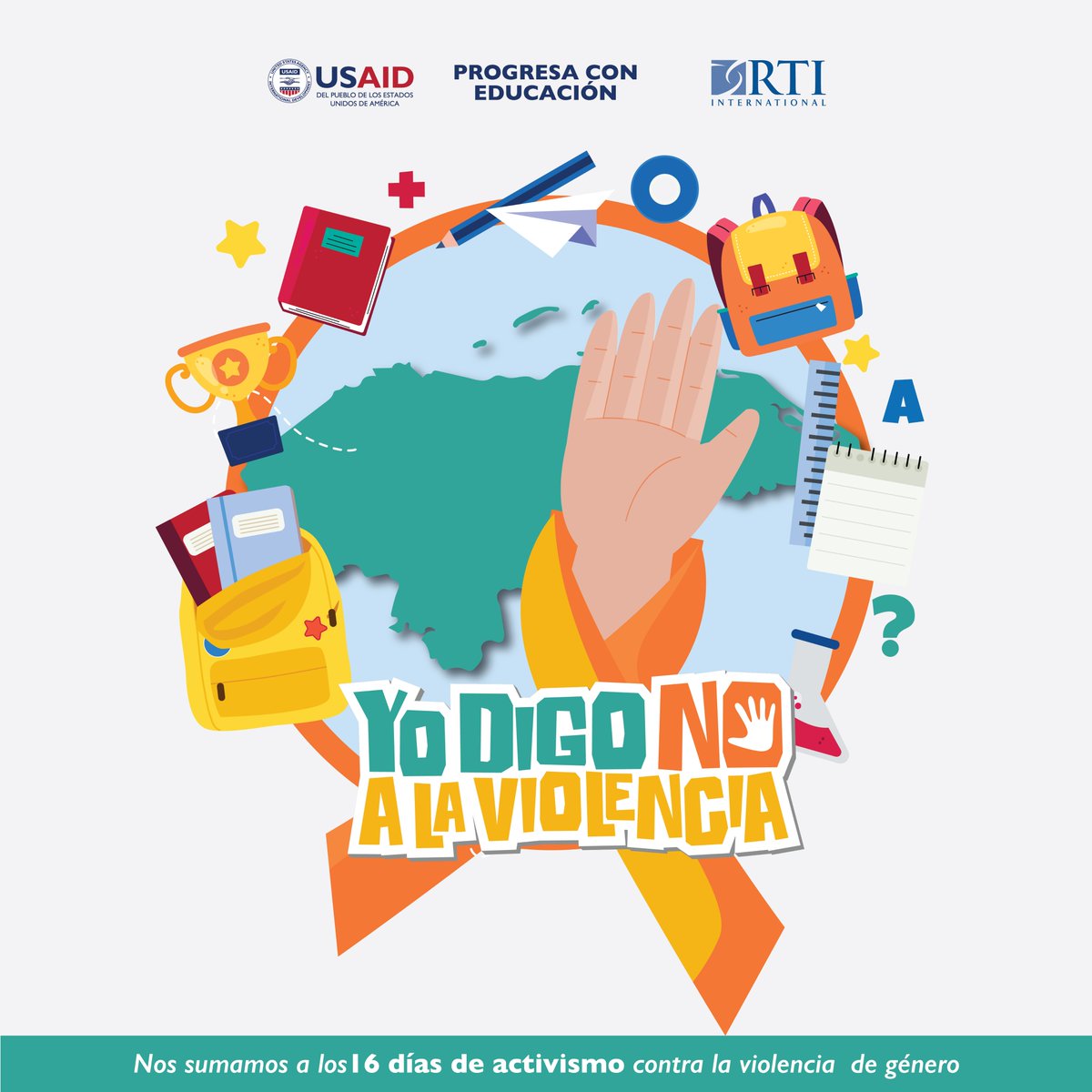 En Progresa con Educación nos unimos a los 16 días de activismo contra la violencia de género y a la campaña #YoDigoNO a la violencia. Juntos y juntas construimos espacios educativos seguros, igualitarios y libres de violencia.  ¡La educación es clave para erradicar la violencia!