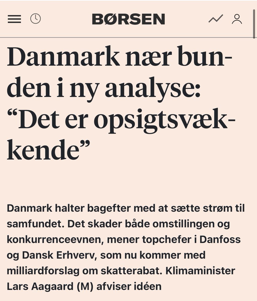 Danmark ligger nr. 23 ud af 30 over de mest elektrificerede lande i Europa. Det viser en ny analyse fra <a href="/DanskErhverv/">Dansk Erhverv</a>. En analyse, der ærligt talt burde være et wake up call, for det er ikke godt nok. Derfor er vi nødt til at tage nye værktøjer i brug. Læs mere hos <a href="/borsendk/">Børsen</a>.