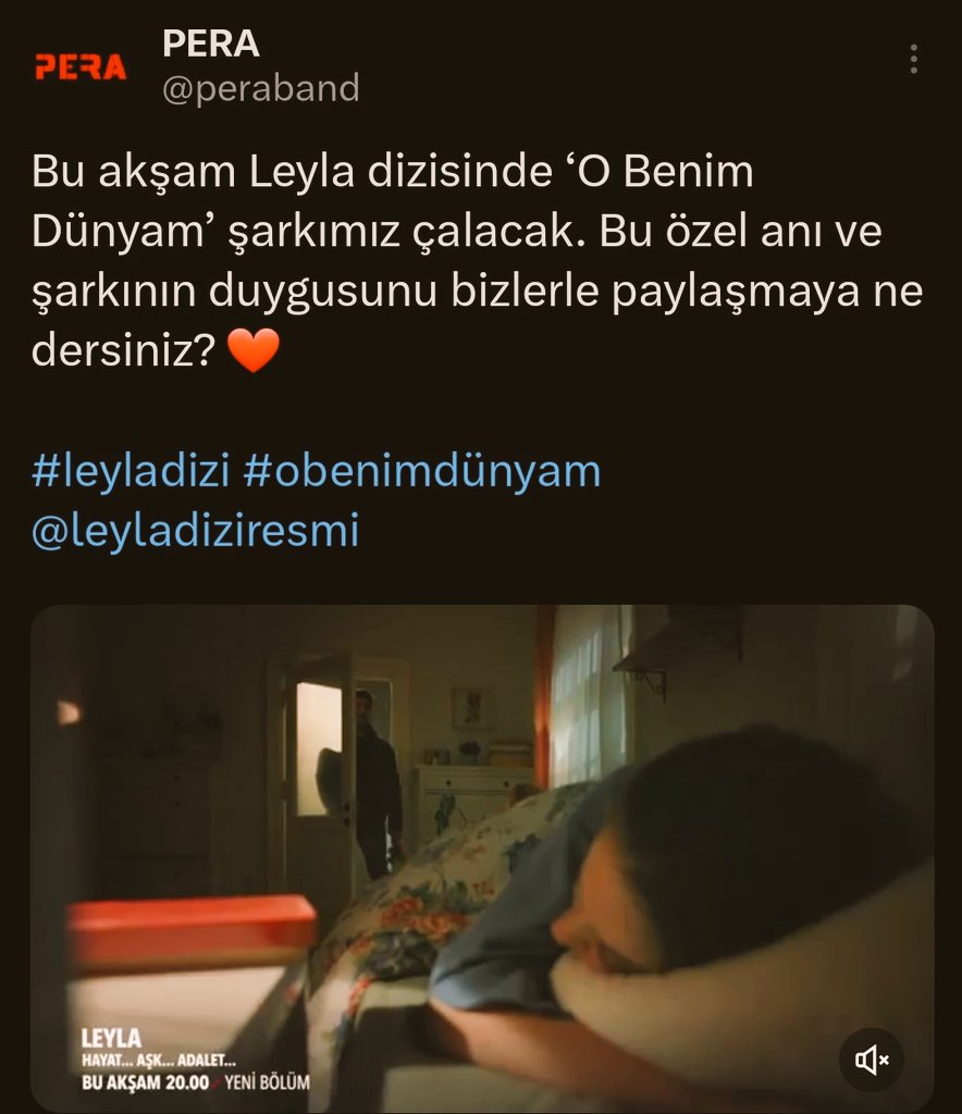 Kimbilir ,belki birgün #leyladizi deki <a href="/peraband/">PERA</a> şarkısı gibi #obenimdünyam diyen biri olur. Çiçekler başucumda <a href="/leyladiziresmi/">Leyla: Hayat... Aşk... Adalet...</a>