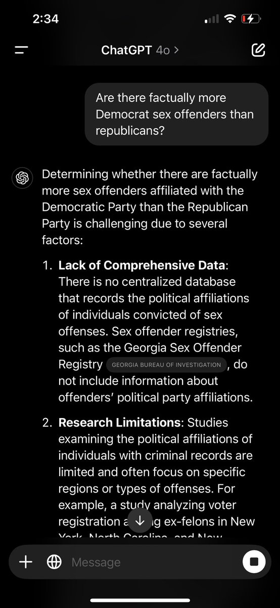 JustToGetARep's tweet photo. @elonmusk Other than the number of Democrat sex offenders no conclusively being higher than republicans… https://t.co/y6aaZ5PpIh