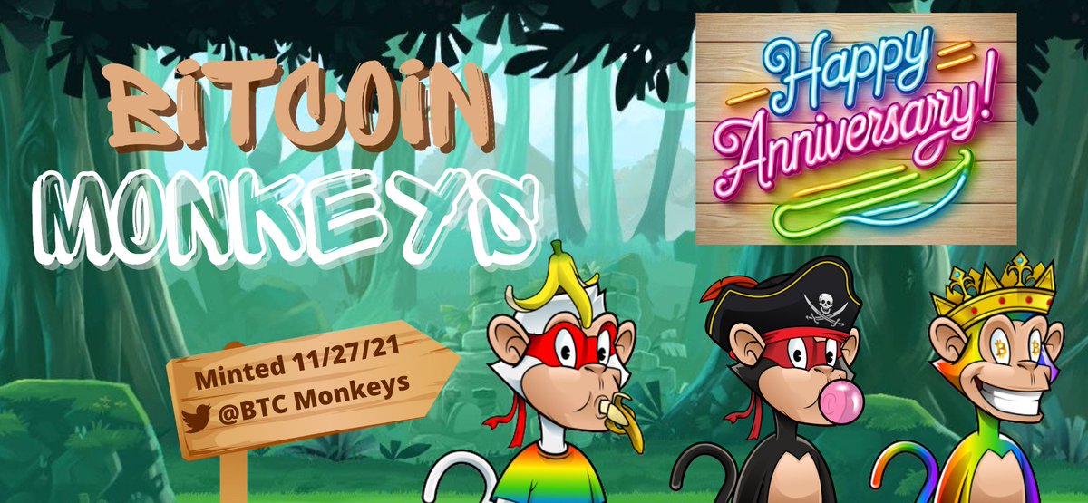 Bitcoin Monkeys (@btcmonkeys) on Twitter photo Happy Anniversary Monkeys! 3 YEARS! 🥳Its been quite a ride! 🎢
We're #Bitcoin true believers, jointly with #STX it will change the world!
Today we are celebrating with a HUGE giveaway jointly with <a href="/ALEXLabBTC/">ALEX 🟧 No. 1 Bitcoin DeFi</a> who brought $BAN on 03/22.
Thank you! 💓and THANK YOU! 💗 Happy Anniversary Monkeys! 3 YEARS! 🥳Its been quite a ride! 🎢
We're #Bitcoin true believers, jointly with #STX it will change the world!
Today we are celebrating with a HUGE giveaway jointly with <a href="/ALEXLabBTC/">ALEX 🟧 No. 1 Bitcoin DeFi</a> who brought $BAN on 03/22.
Thank you! 💓and THANK YOU! 💗