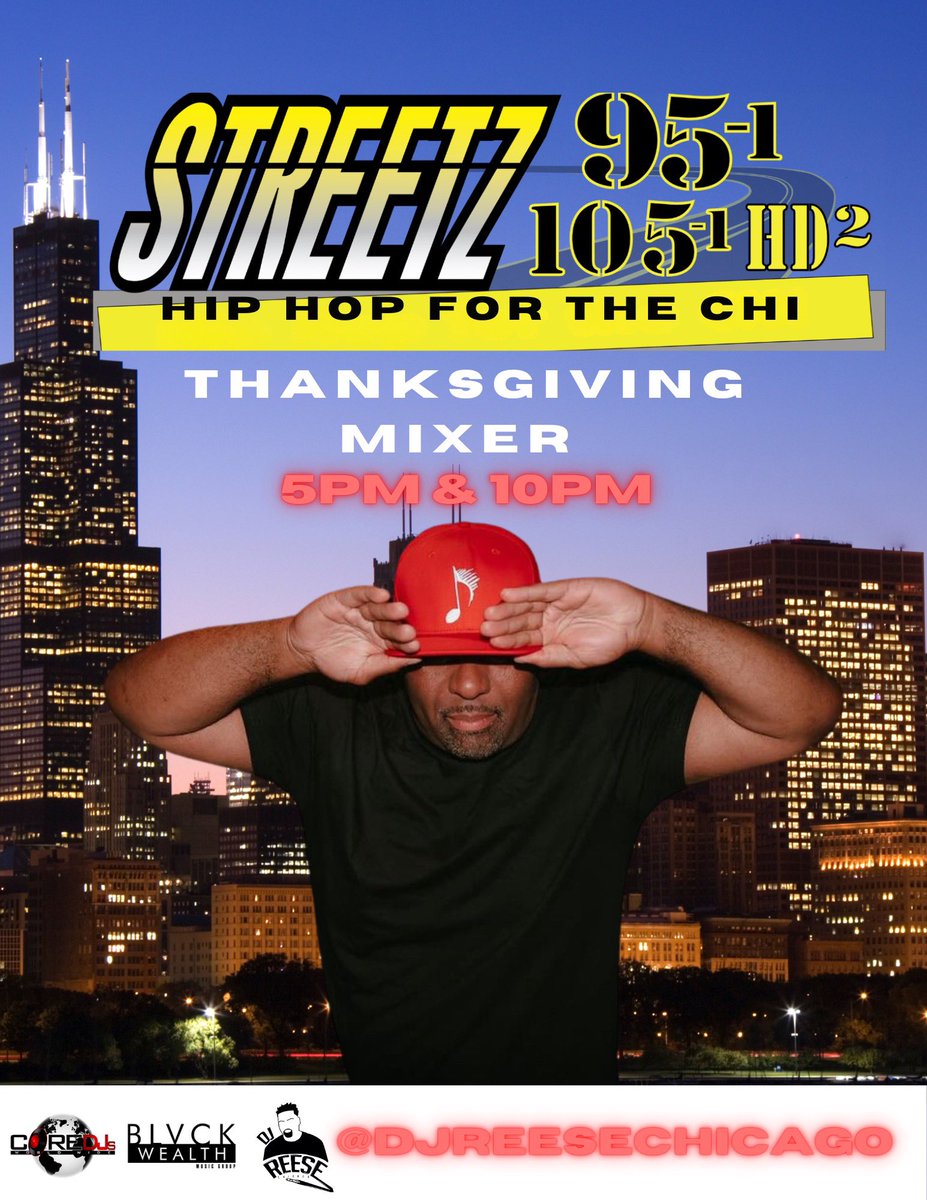 DjReeseChicago's tweet image. You Know What It Is!!! Tune In Today at 5pm And 10pm On @streetz95chicago I Will Be In The Mix!!! 

Streetz 95.1 105.1 HD2 FM - Hip Hop for the CHI S/O @treydacj 
#streetz95chicago #djreesechicago #coredjs #blvckwealthmusic #mixshowdj #chicago