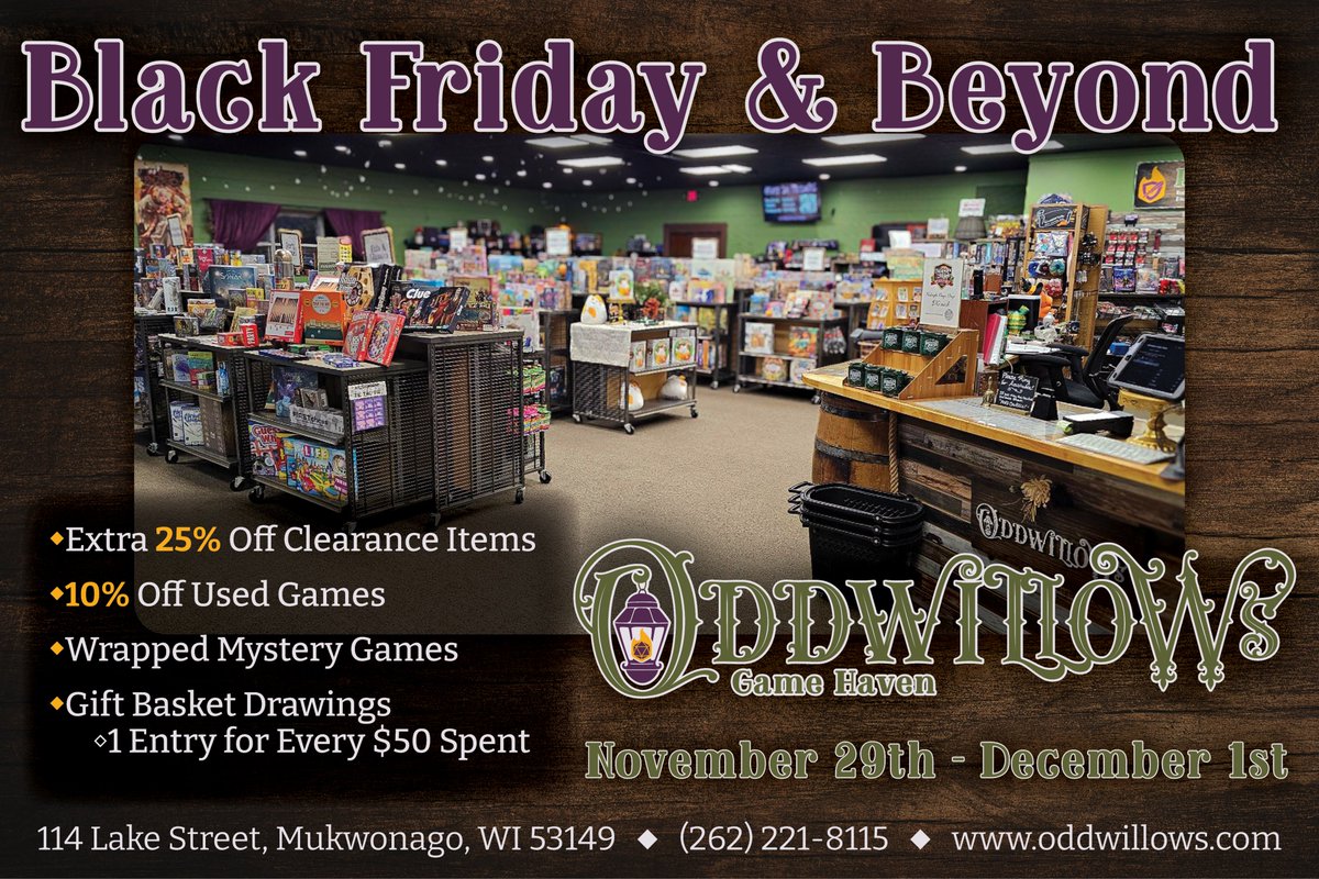 Reminder for everyone that we will be closing early today at 6pm, and be closed tomorrow, 11/27, all day! We will be opening early at 10am on Black Friday and open regular hours Saturday and Sunday!