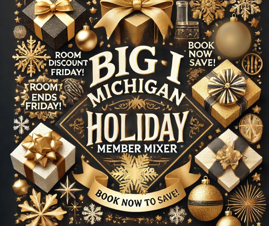 Planning to stay overnight after the Holiday Mixer? Don’t miss your chance to book your room at our exclusive discounted rate! 

The room discount block closes this Friday, November 29, 2024.  
RSVP &amp; Book your room by visiting our website: michagent.org/events.../bigi…