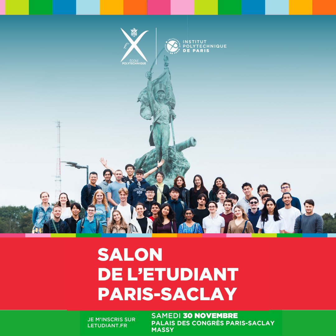 🤝Join us at the #SalondelÉtudiant! 🎓

This is your chance to ask questions, get advice and discover why #EcolePolytechnique is a leading institution in Europe and beyond!

📅 Date: November 30th
📍 Location: Paris-Saclay, Palais des Congrès

#HigherEducation #FutureEngineers