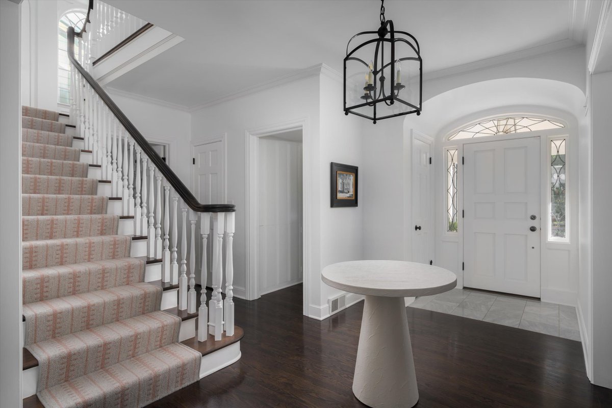 Create a design moment like this in your home with a custom carpet stair runner supplied and installed by FLOOR360