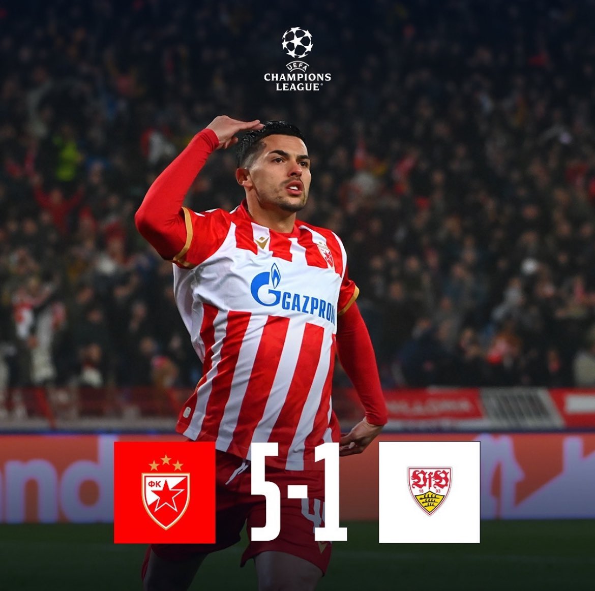 crvenazvezdafk's tweet photo. Velika pobeda Zvezde u Ligi šampiona!

🔴⚪️ #fkcz https://t.co/7pMfDf09Bm