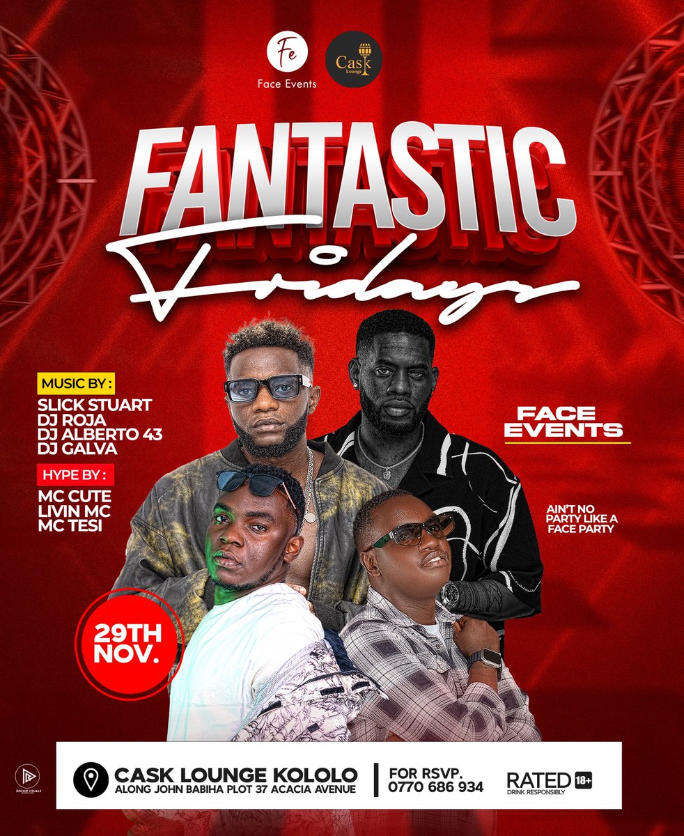 KaiGeor's tweet photo. @kirya_ug We’re back again every single Friday @CaskLoungeKla so don’t miss out on the baddest vibes and making memories. Cc @Face_EventsUG 🔥🔥 https://t.co/DfaiwsnpOu
