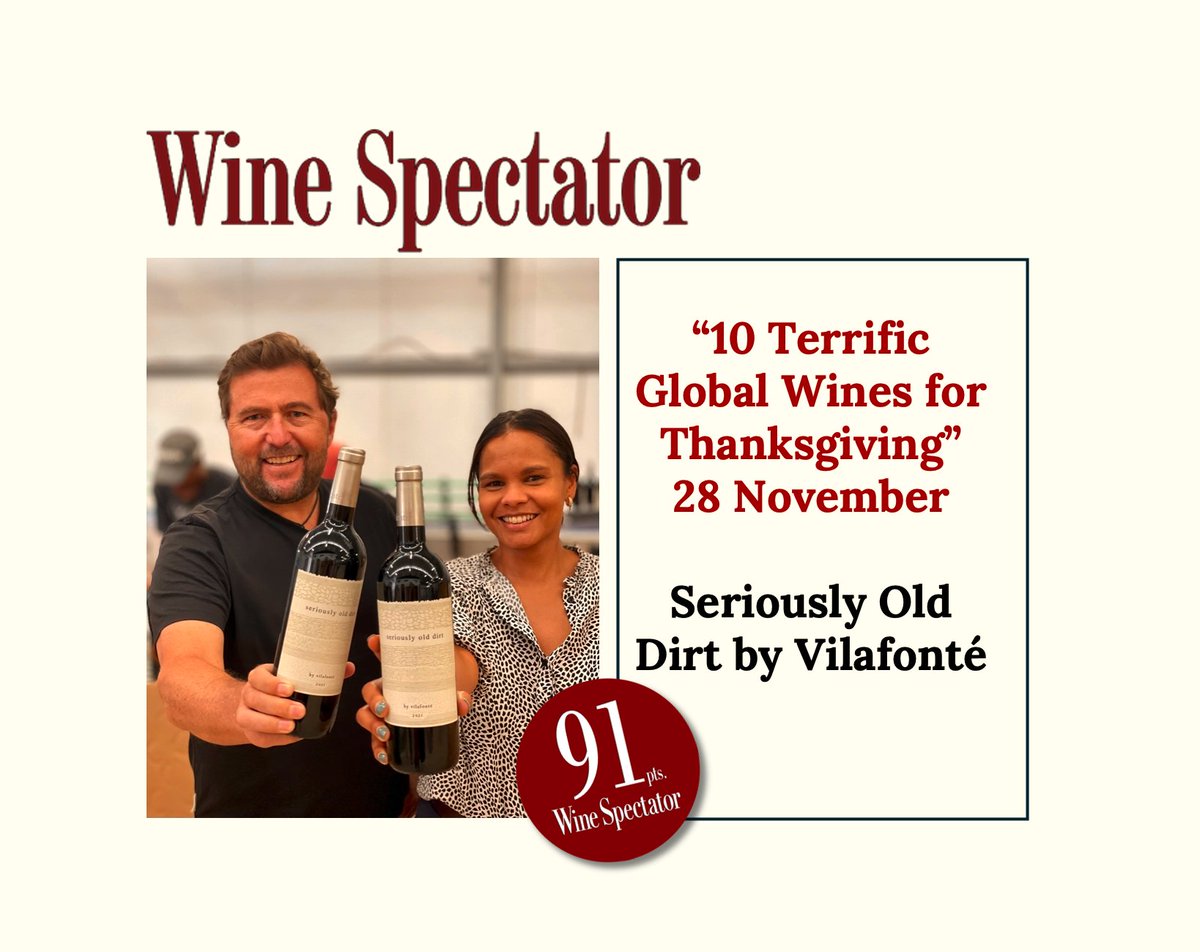 FarmerMike™ 👨🌾 (@mikeratcliffe) on Twitter photo 💥<a href="/WineSpectator/">Wine Spectator</a> names their “10 Terrific Global Wines for Thanksgiving" that are 90+ points and under $40! – Seriously Old Dirt by <a href="/Vilafonte/">vilafonté wine</a> flying the South African wine flag high.
winespectator.com/articles/tasti… <a href="/CapeArdor/">Cape Ardor</a> <a href="/Vinfolio/">Vinfolio</a> <a href="/FellsWine/">Fells Wine Importers</a> 💥<a href="/WineSpectator/">Wine Spectator</a> names their “10 Terrific Global Wines for Thanksgiving" that are 90+ points and under $40! – Seriously Old Dirt by <a href="/Vilafonte/">vilafonté wine</a> flying the South African wine flag high.
winespectator.com/articles/tasti… <a href="/CapeArdor/">Cape Ardor</a> <a href="/Vinfolio/">Vinfolio</a> <a href="/FellsWine/">Fells Wine Importers</a>