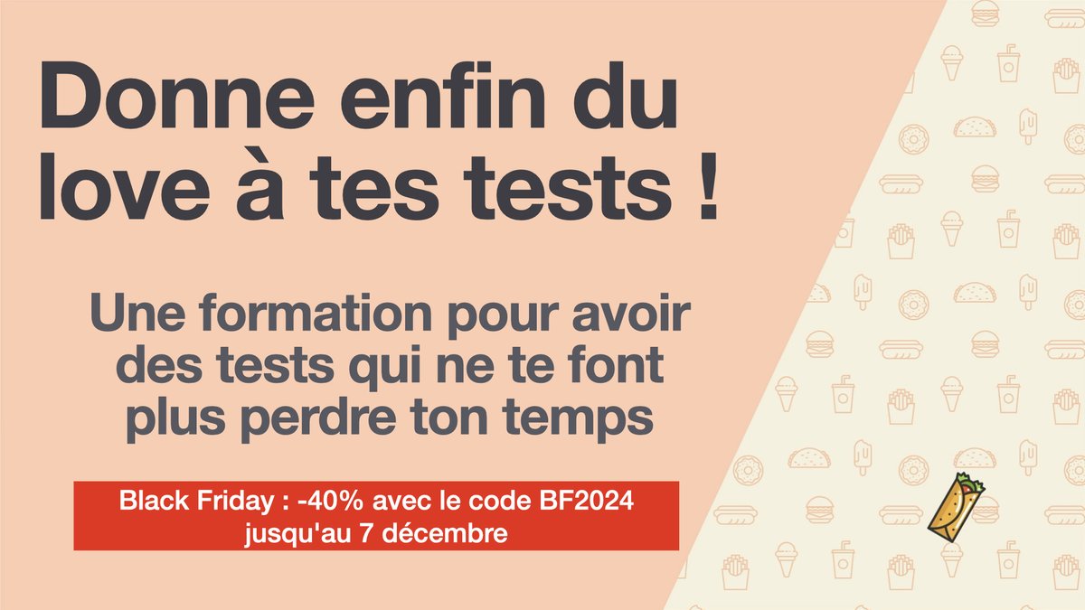 Allez, -40% sur la formation qui va te faire aimer tes tests automatisés ! On a qu'une vie !

Avec le code BF2024 valable jusqu'au 7 décembre 🎁

formation.charlesdesneuf.com/ameliorez-vos-…