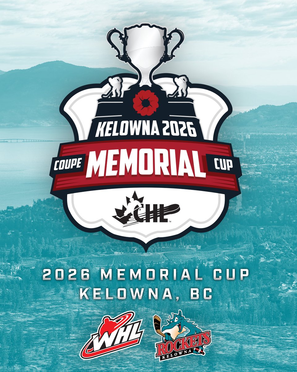 Kelowna-bound in 2026!

The city of Kelowna, British Columbia, has been chosen to host the 106th edition of the #MemorialCup in the spring of 2026.

📝 | tinyurl.com/2xv6b6y8