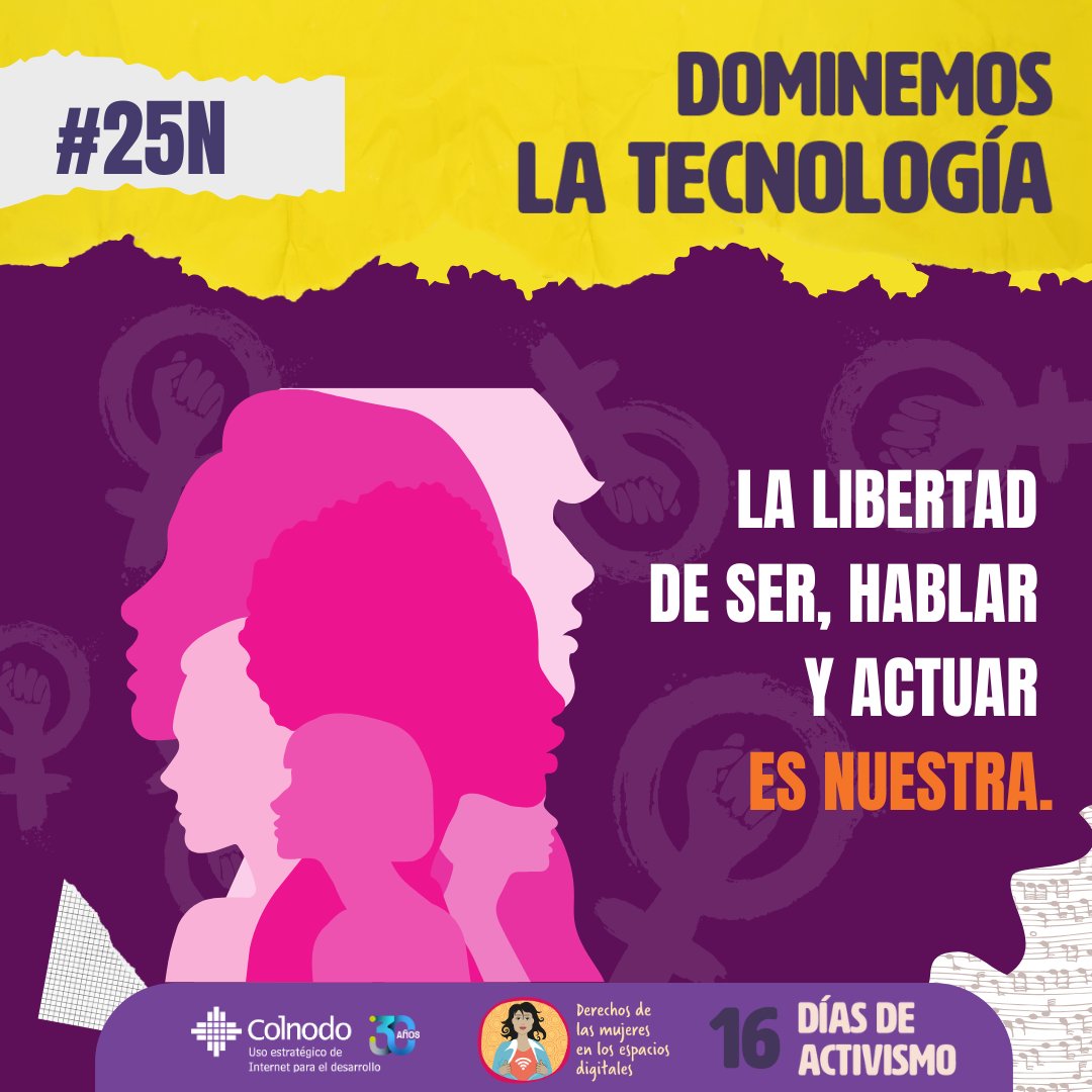 ¡El cambio empieza contigo! 
Únete a los #16díasdeactivismo y construyamos un mundo libre de violencia contra las mujeres y niñas, tanto en los espacios digitales como fuera de ellos. 🛡️🤝#25n #DominemosLaTecnología