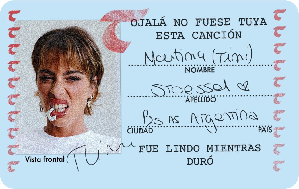TINI actualizó su página con el DNI Tinista 🩵